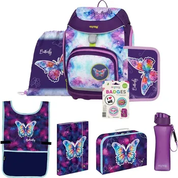 Školní batoh Oxybag Školní sada set 8dílný OXY Sherpy Motýl batoh, penál, sáček a doplňky 0-24725/08