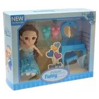 Panenka Lalka ze szklanymi oczami z toaletką