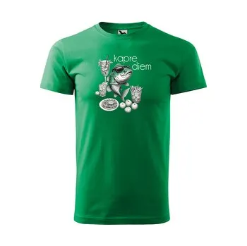 Pánská móda Tričko s potiskem pro rybáře Kapre diem: zelené 4XL
