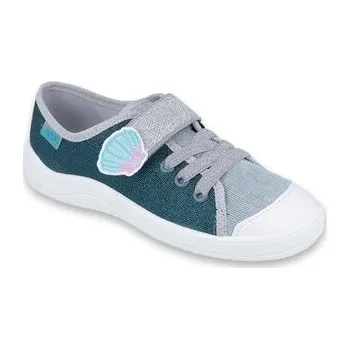 Dívčí tenisky 251Y143 31 - dívčí tenisky 1 SZ modro-šedé, mušle 251Y143_36