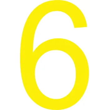 Kancelář Skladová podlahová značka - 6, 16 cm, 40 ks, žlutá