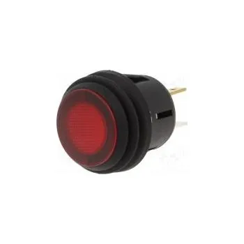 Síťový prvek Switch push-button Pos 2 SPST 20A/14VDC red Illumin LED PB