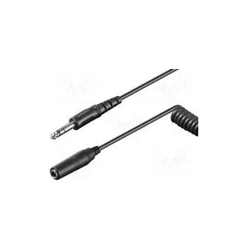 Audio kabel Kabel Jack 6,3mm zásuvka,Jack 6,3mm vidlice 5m černá PVC