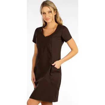 Dámské šaty Šaty dámské s krátkým rukávem 5F221 LITEX Barva: čokoládová, Velikost: S
