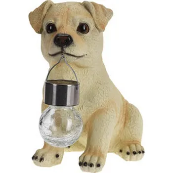 Zahradní dekorace Zahradní dekorace Homestyling KO-795201190labr pes se solární lampou Labrador 24 cm