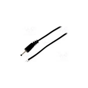 elektrický kabel Kabel vodiče,DC 0,7/2,35 zástrčka přímý 0,5mm2 černá 1,5m