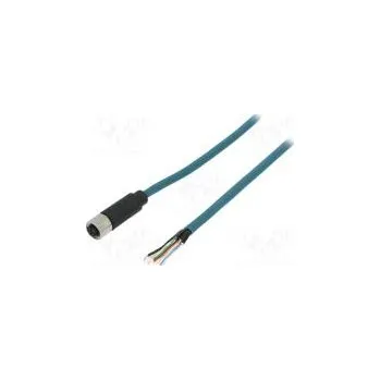 Elektrická zásuvka Zástrčka M12 PIN 8 zásuvka kód X-ProfiNET přímý vodiče 48V