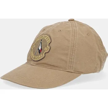 Kšiltovka Bavlněná baseballová čepice Tommy Hilfiger hnědá barva, vzorovaná, AM0AM13430 82X, vel. ONE SIZE