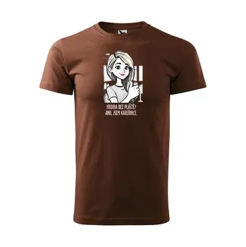 Pánské tričko Tričko s potiskem pro kadeřnici Hrdina bez pláště? Ano, jsem kadeřnice: hnědé 4XL