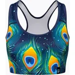 Veselá dámská sportovní podprsenka Dedoles Paví pírka (D-W-AW-SB-C-C-1346) XS