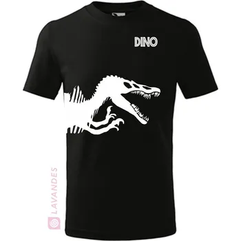 Dino, dětské, černá, 158 (Dětské tričko s dinosaurem)