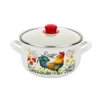 Hrnec HRNEC SMALTOVANÝ PYZA S POKLIČKOU 22CM 5,0L KOHOUTEK