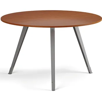 Psací stůl B2B Partner Konferenční stůl PRIMO ZEN, průměr 120 cm, šedostříbrná podnož, třešeň