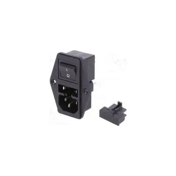 Elektrická zásuvka Konektor napájecí AC zásuvka vidlice 10A 250VAC IEC 60320