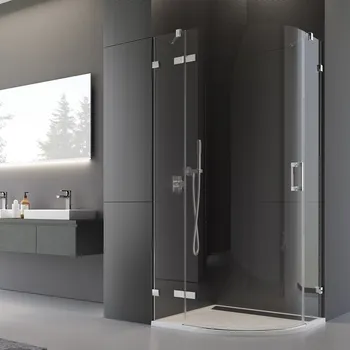 Ronal PUR P3 sprchový kout čtvrtkruhový 90x90 cm P3550901007 Profil: Chrom, Sklo: Hladké čiré, Rozměr: 90x90 cm