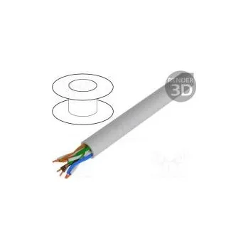 Síťový kabel Vodič U/UTP 5e drát Cu 4x2x24AWG LSZH šedá 500m Økab 4,7mm