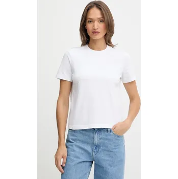 Dámské tričko Bavlněné tričko Calvin Klein dámské, bílá barva, LV044C905G 00X, vel. XS