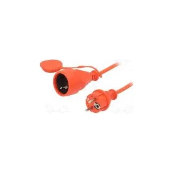 Napájecí kabel Prodlužovací síťový kabel Zásuvky 1 PVC oranžová 3x1,5mm2