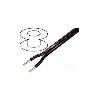 elektrický kabel Vodič reproduktorový 2x1,5mm2 lanko OFC černá nestíněný PVC
