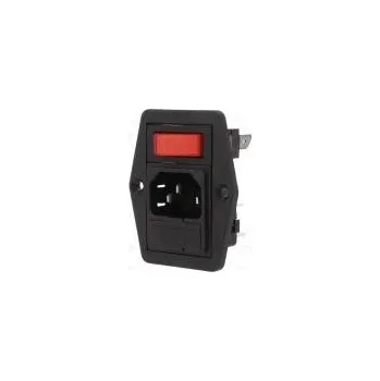 Elektrická zásuvka Konektor napájecí AC zásuvka vidlice 10A 250VAC IEC 60320