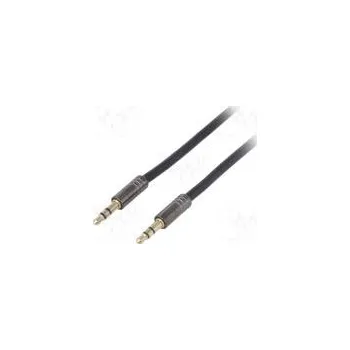 Audio kabel Kabel zlacený Jack 3,5mm 3pin vidlice,z obou stran 2m černá