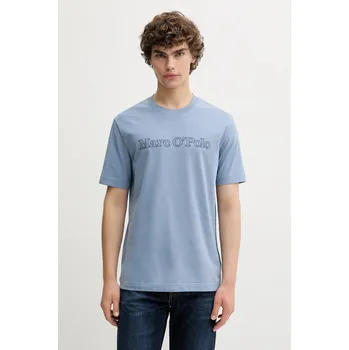 Pánské tričko Bavlněné tričko Marc O'Polo pánské, modrá barva, s potiskem, 526201251154 95X, vel. XXL