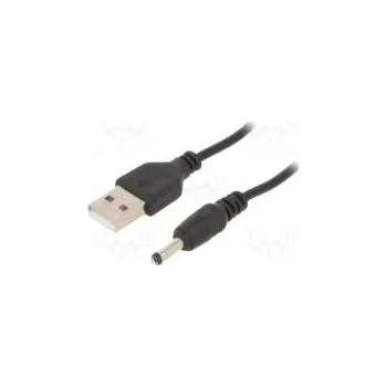 elektrický kabel Kabel USB A vidlice,DC 3,5x1,35 zástrčka černá 1,8m 24AWG