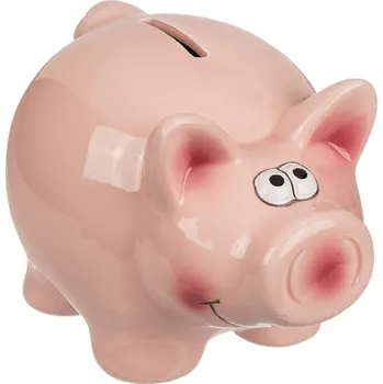 Pokladnička Pokladnička ve tvaru prasete se zámkem, 16x11,5x11 cm