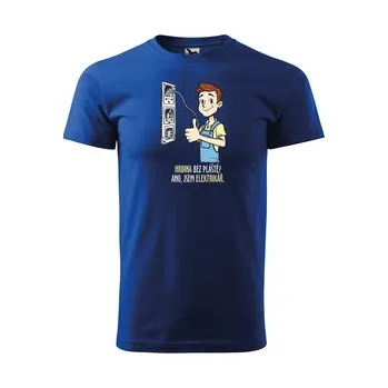 Tričko s potiskem pro elektrikáře Hrdina bez pláště? Ano, jsem elektrikář: modré 4XL