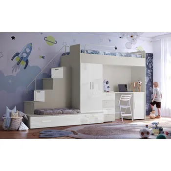 Dětská postel Nábytek PEGAS s.r.o. Vyvýšená postel PARADISE 5, Kašmír/Bílá Lesk