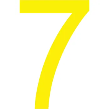 Kancelář Skladová podlahová značka - 7, 16 cm, 40 ks, žlutá