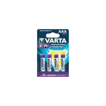 Článková baterie Nenabíjecí mikrotužková baterie AAA Varta Lithiová, 1100mAh, blistr 4ks