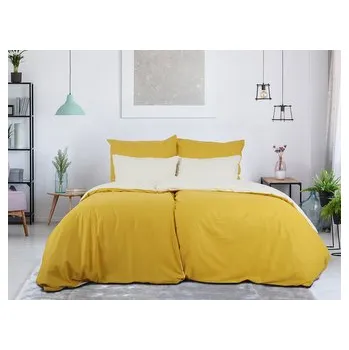 Povlečení B.E.S. - Petrovice, s.r.o. Povlečení BAVLNA Double face ZIP - Hořčicová/Kávová Rozměr: 200 x 220 + 2x 70 x 90