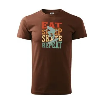 EAT SLEEP SKATE REPEAT: hnědé 3XL