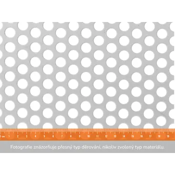 Plech Děrovaný plech RV 10-15- 1,25x2,5 m, tloušťka 1,5 mm