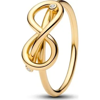 Prsten Zlacený prsten PANDORA Uzel nekonečna 60 163759C01-60
