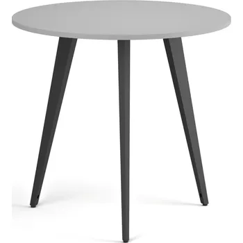 Psací stůl B2B Partner Konferenční stůl PRIMO VIBE, průměr 80 cm, černá podnož, šedá