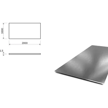 Plech Nerezový plech (1.4404 - 2B) 1x2 m, tloušťka 1,5 mm