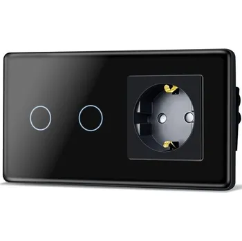 Dotykový vypínač se zásuvkou a 2 tlačítkami