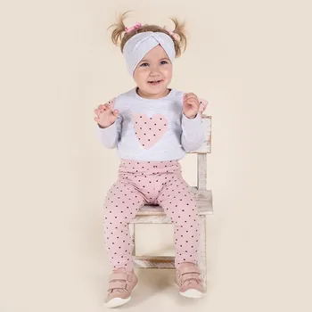 Dívčí legíny Dívčí legíny růžové se srdíčky, 104