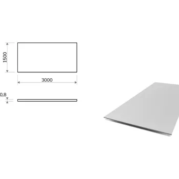 Plech Hliníkový plech 1,5x3 m, tloušťka 0,8 mm (EN 5754) H22