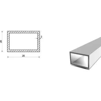 Stavební profil Hliníkový jekl 25x20x2 (EN 6060)