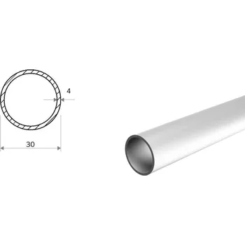 Stavební profil Hliníková trubka 30x4 (EN 6060)