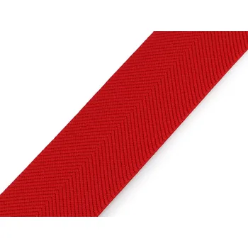 Pruženka s keprovým vzorem na opasky a šle šíře 40 mm, barva 7 červená