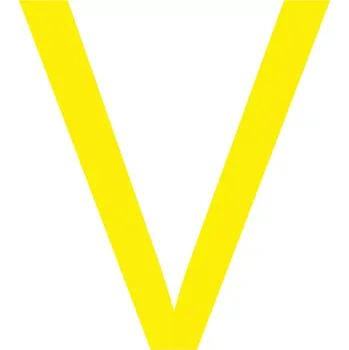 Kancelář Skladová podlahová značka - V, 16 cm, 40 ks, žlutá