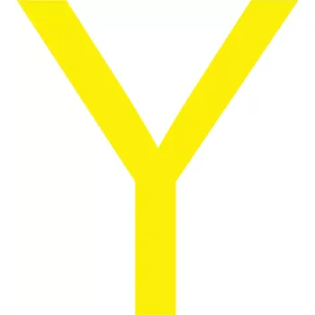 Kancelář Skladová podlahová značka - Y, 16 cm, 40 ks, žlutá