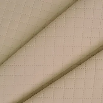 Látka prošívaná ekokůže (koženka) EKOSOFT KARO EK barva béžová