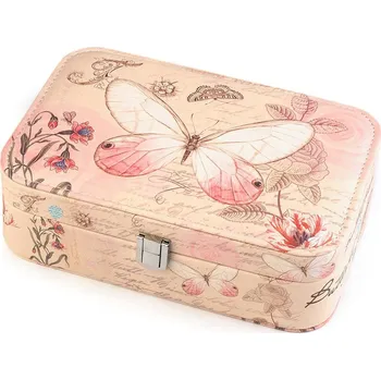 Šperkovnice Šperkovnice motýl 7x14x22 cm, barva 1 růžová stř.