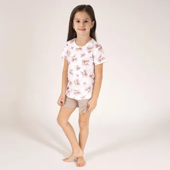Chlapecké pyžamo Bavlněná souprava tričko s krátkým rukávem + kraťasy LOU, květiny, 98