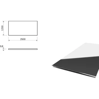 Plech Nerezový plech leštěný (1.4016 - 2R) 1,25x2,5 m, tloušťka 0,8 mm